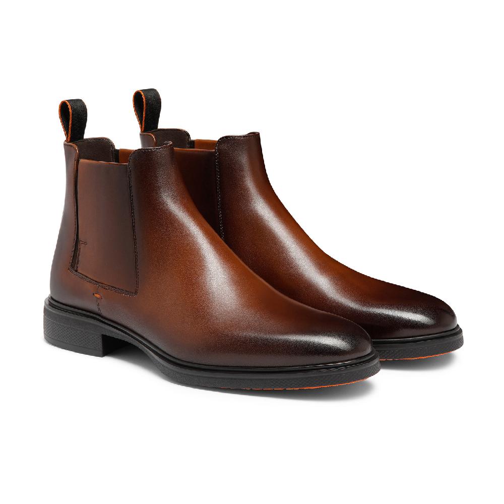Santoni Stivaletto Easy da uomo in pelle testa di moro In Saldo
