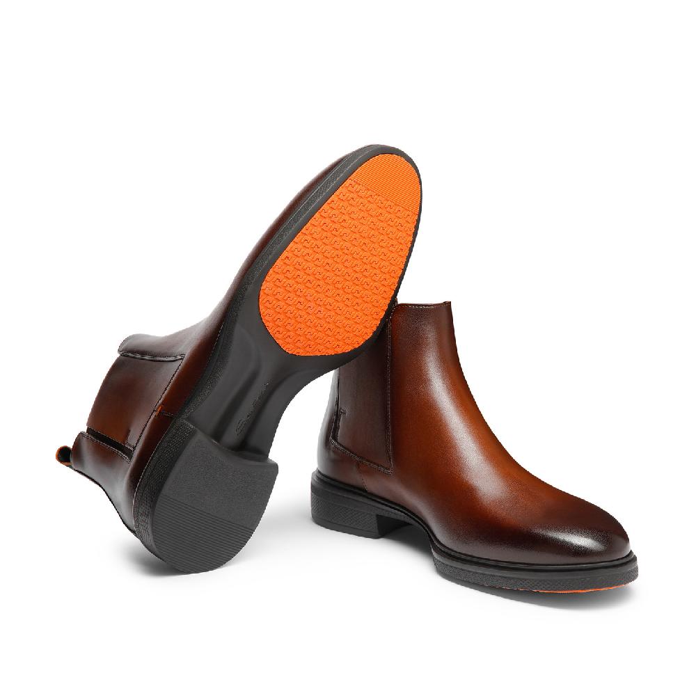 Santoni Stivaletto Easy da uomo in pelle testa di moro In Saldo