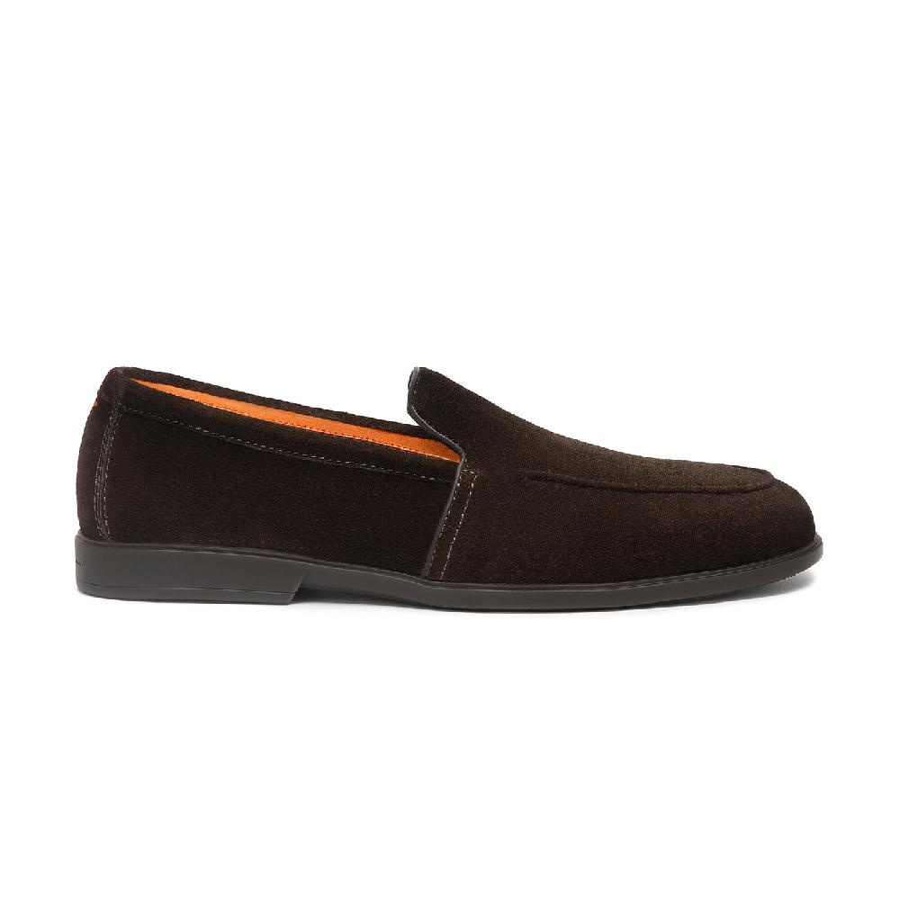 Santoni Mocassino da uomo in suede testa di moro