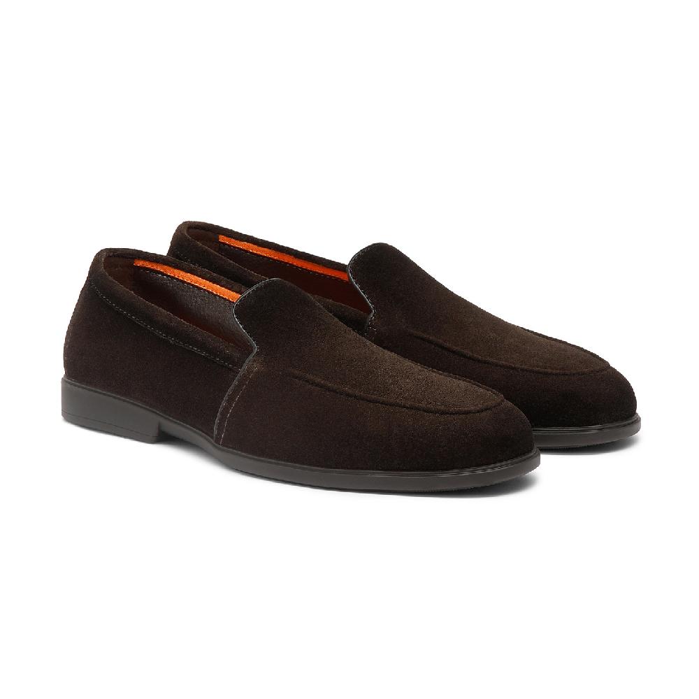 Santoni Mocassino da uomo in suede testa di moro Moda
