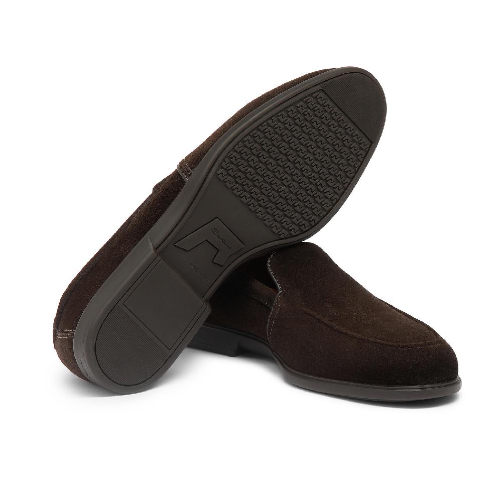 Santoni Mocassino da uomo in suede testa di moro Moda