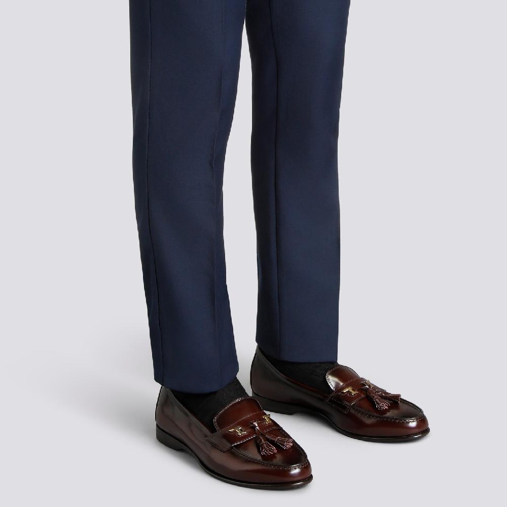 Santoni Mocassino Andrea con nappe da uomo in pelle bordeaux 2025