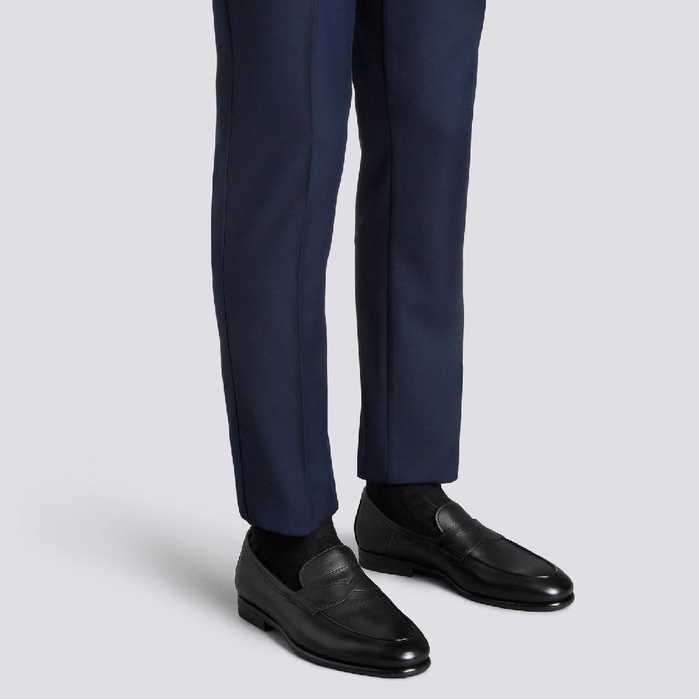Santoni Mocassino Carlo da uomo in pelle nera Acquista Ora
