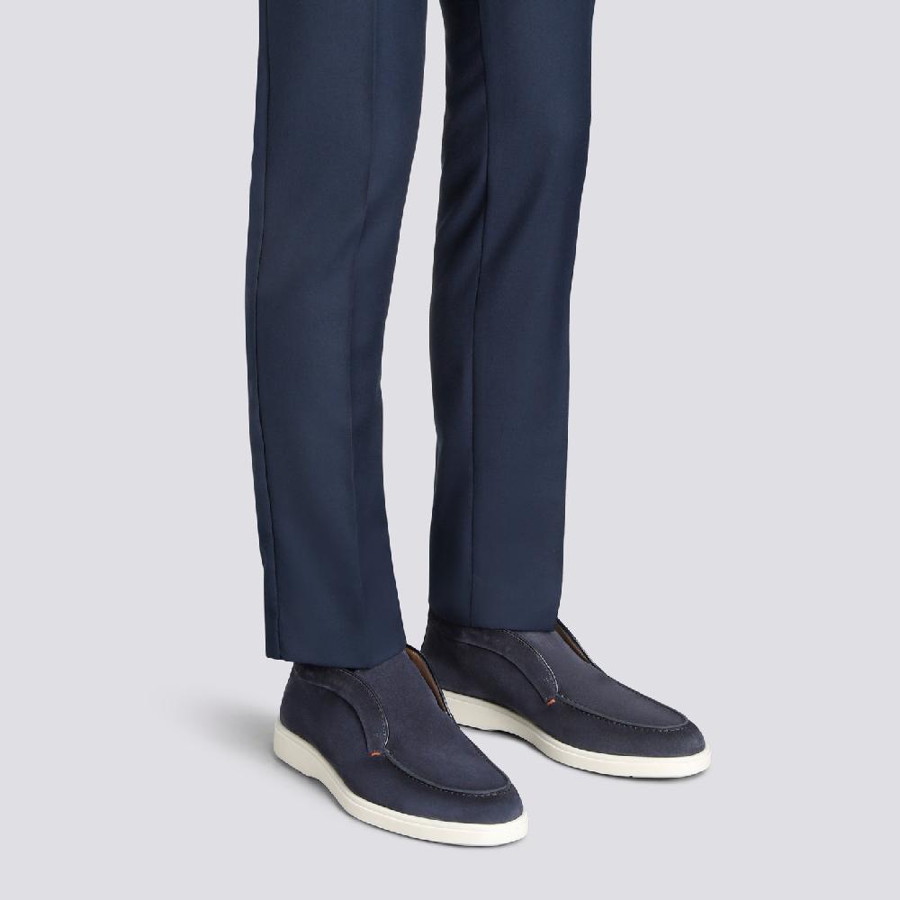 Santoni Stivaletto desert da uomo in suede blu Fino Al -60%