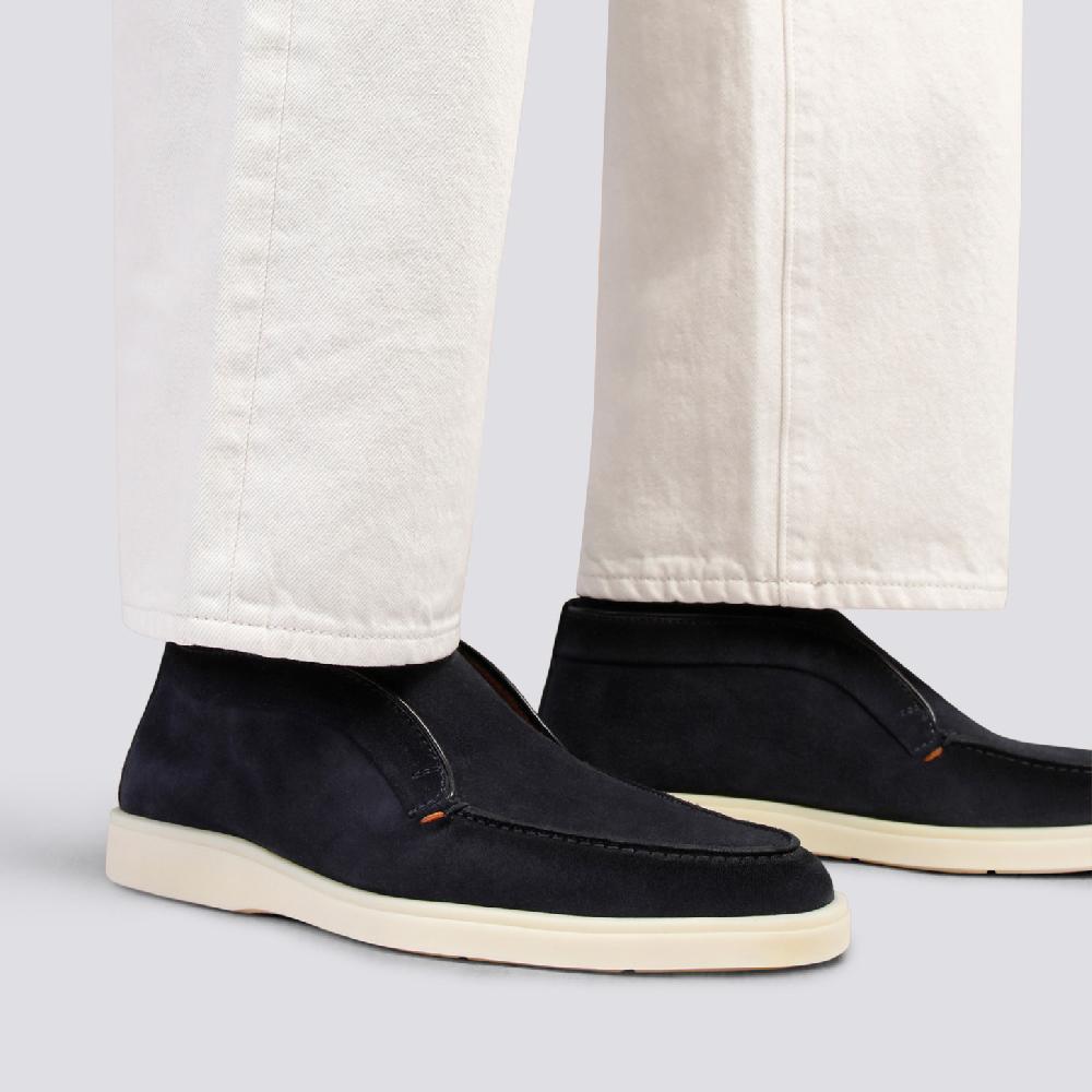 Santoni Stivaletto desert da uomo in suede blu Fino Al -60%
