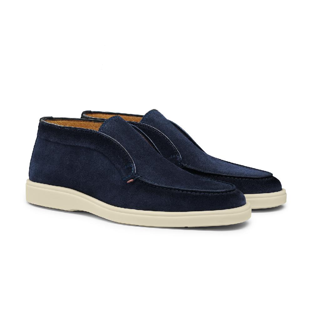 Santoni Stivaletto desert da uomo in suede blu Fino Al -60%