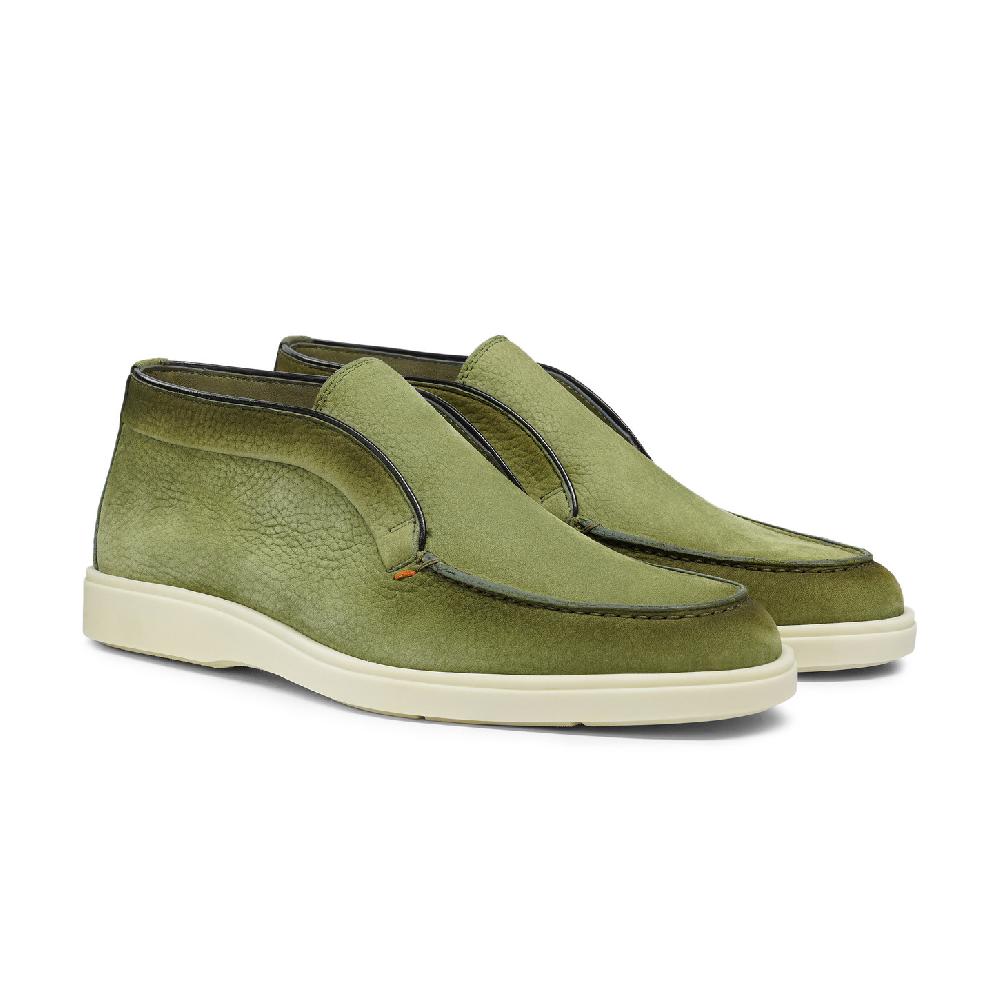 Santoni Stivaletto desert da uomo in nabuk verde Shopping Online