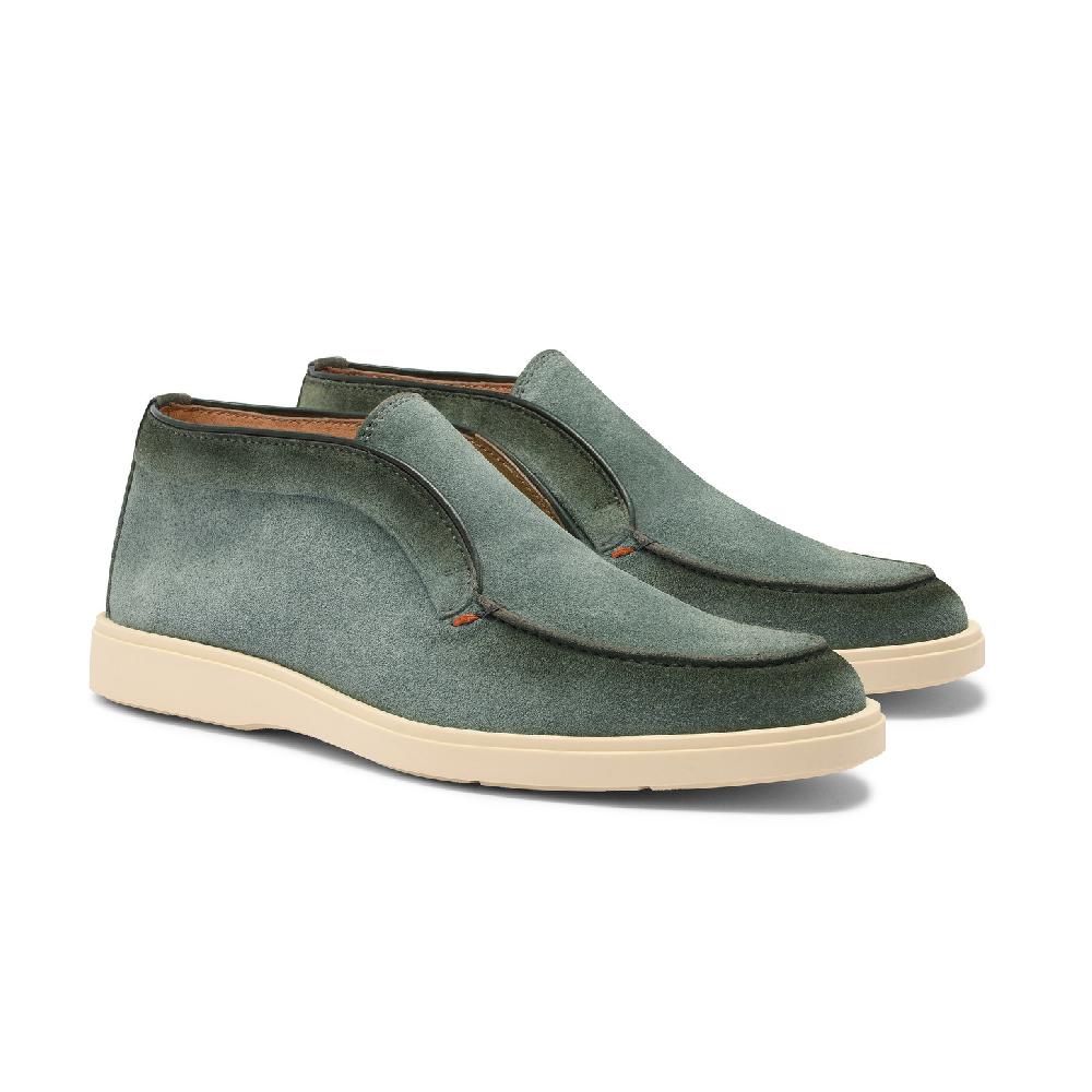 Santoni Stivaletto desert da uomo in suede petrolio Prezzo Ridotto