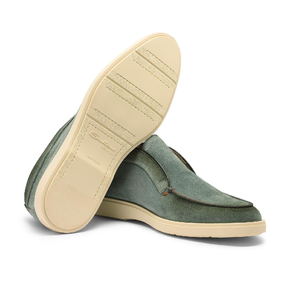 Santoni Stivaletto desert da uomo in suede petrolio Prezzo Ridotto