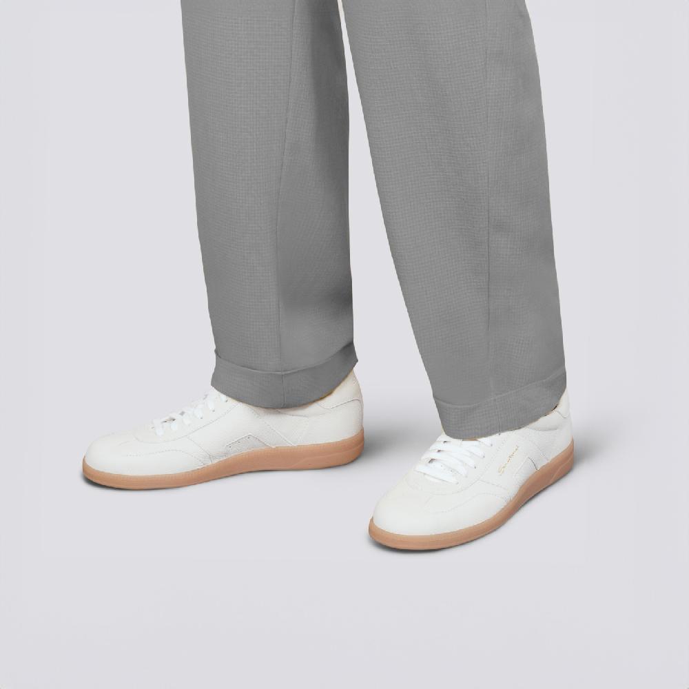 Santoni DBS Oly sneaker da uomo in pelle bottalata bianca Online