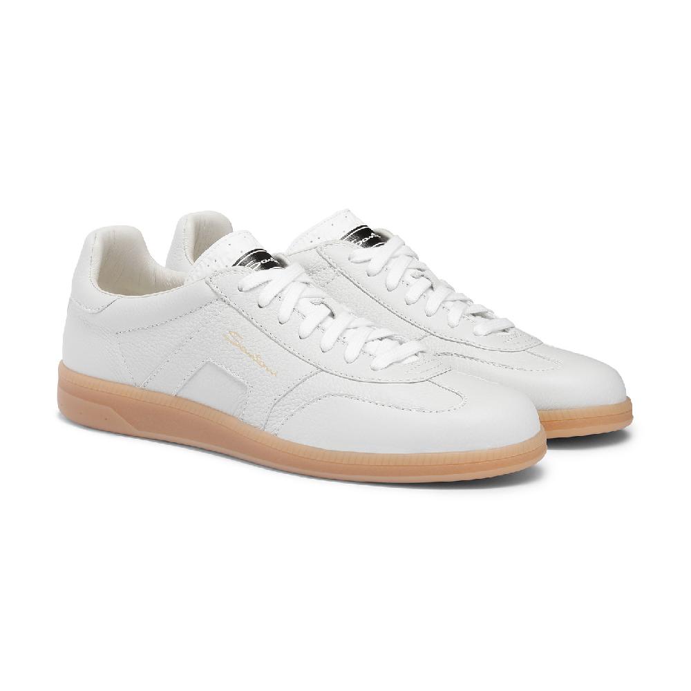 Santoni DBS Oly sneaker da uomo in pelle bottalata bianca Online