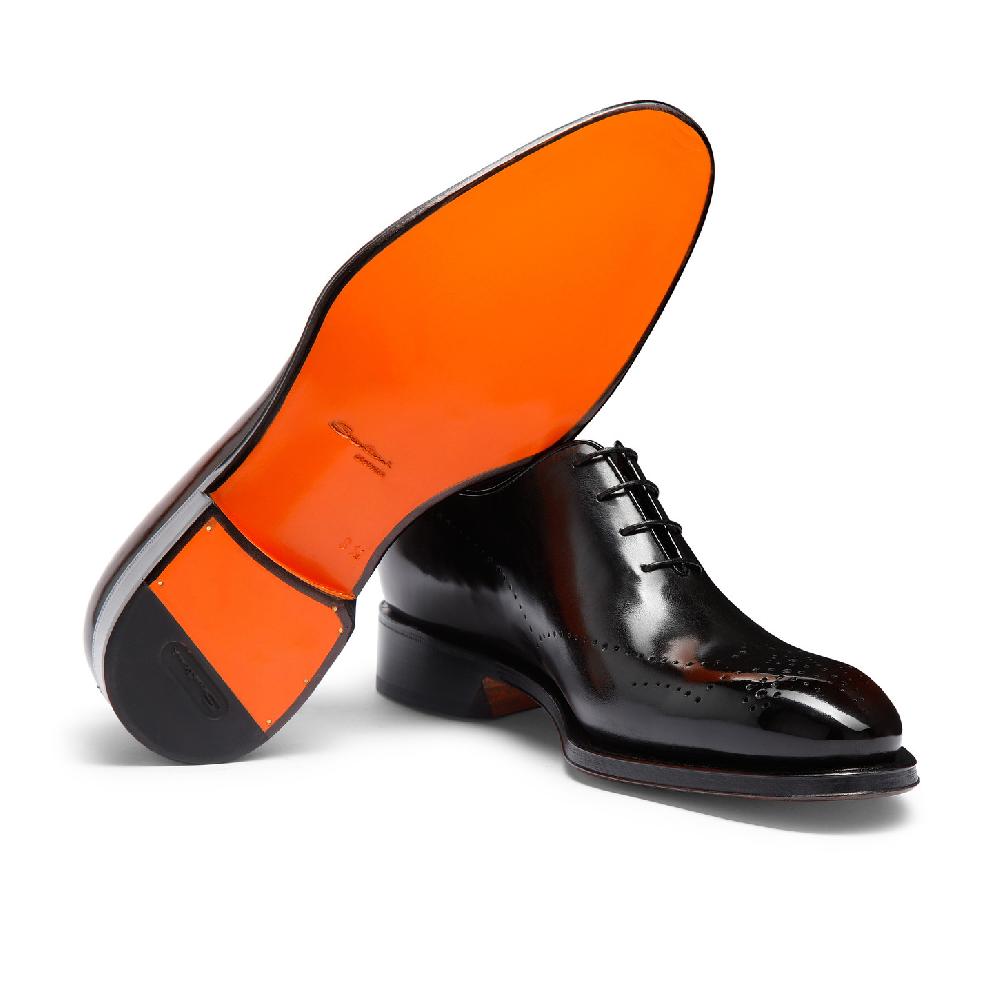 Santoni Stringata oxford brogue da uomo in pelle marrone Qualità