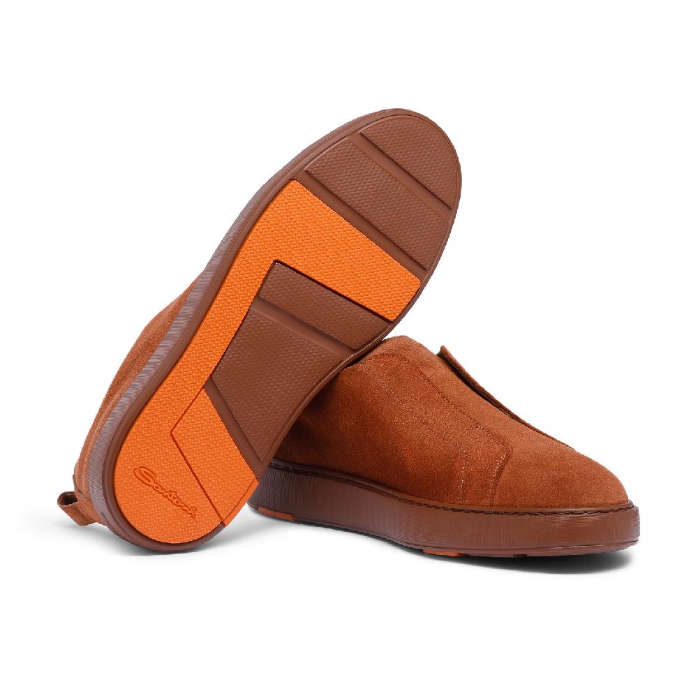 Santoni Sneaker slip-on da uomo in suede marrone Offerte stagionali