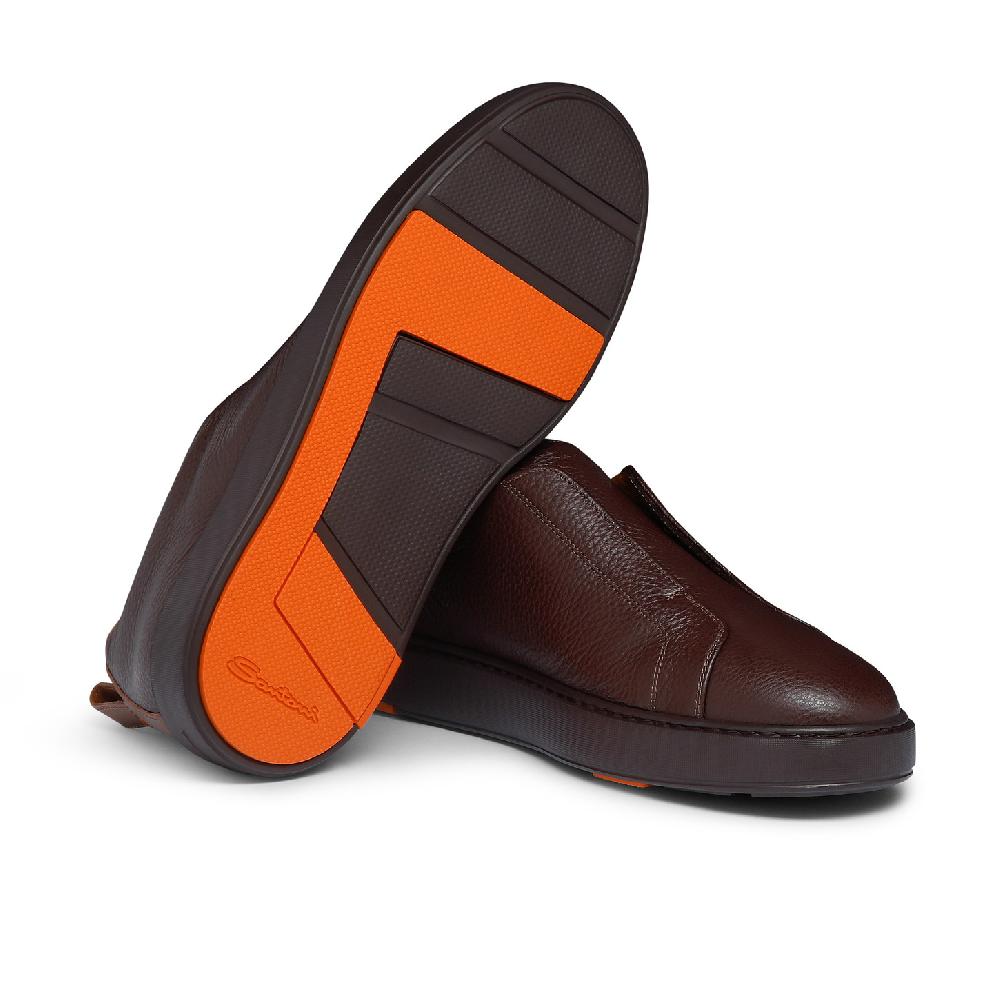 Santoni Sneaker slip-on da uomo in pelle bottalata bordeaux Pezzi Unici