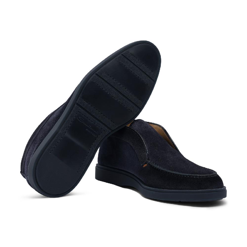 Santoni Stivaletto desert da uomo in suede blu Qualità Garantita