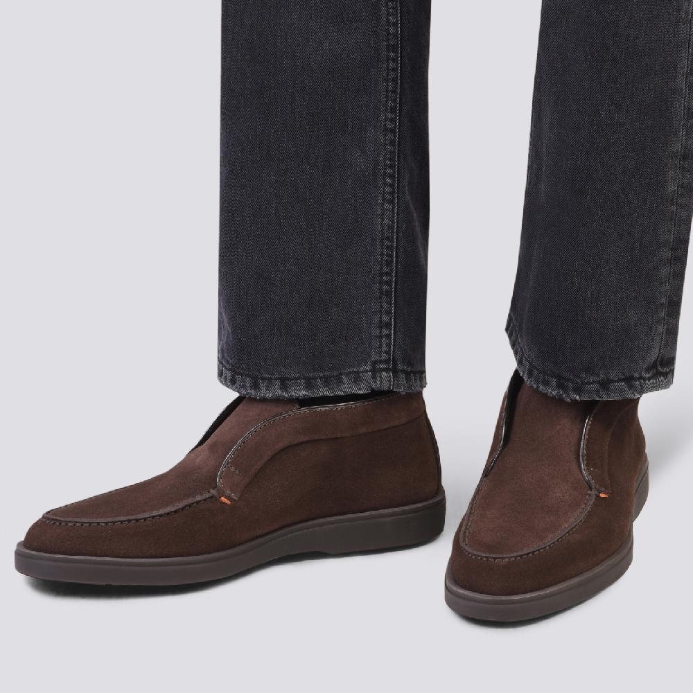 Santoni Stivaletto desert da uomo in suede marrone Acquista Ora