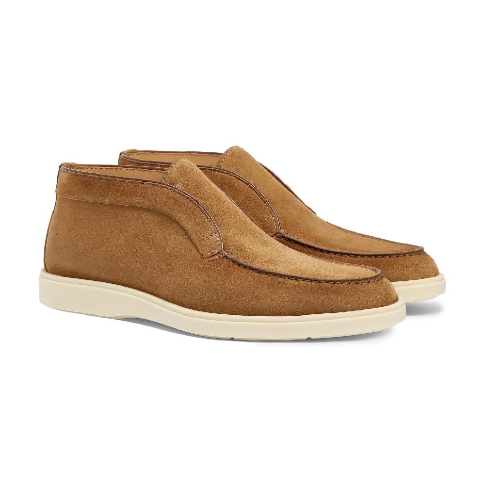 Santoni Stivaletto desert da uomo in suede marrone Consegna Veloce