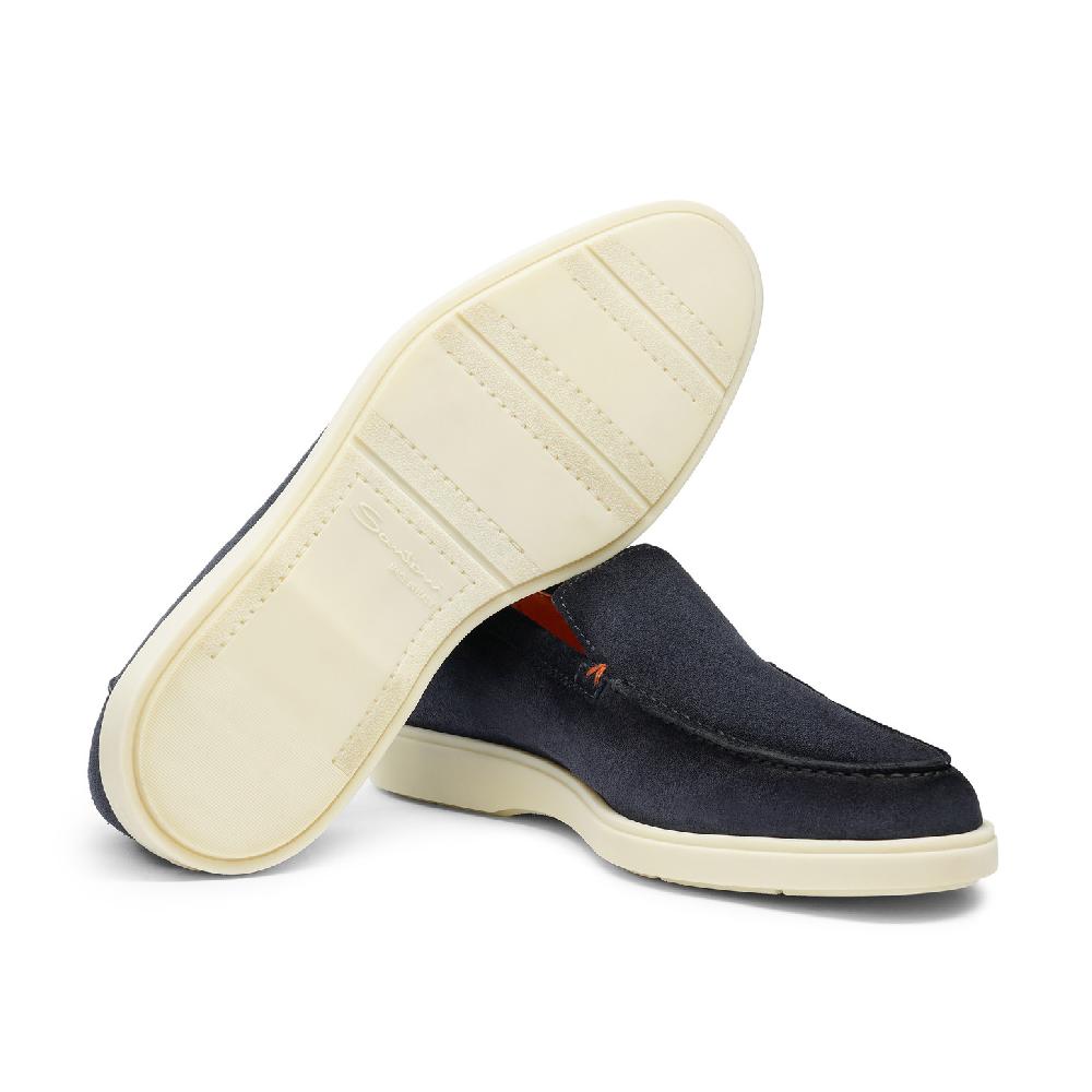 Santoni Mocassino da uomo in suede blu Promozione Limitata