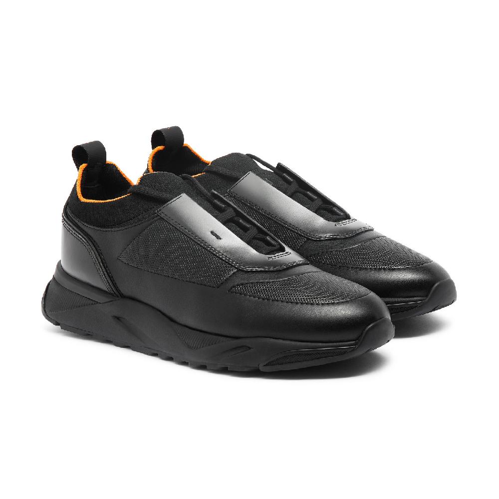 Santoni Sneaker da uomo in pelle nera Convenienza