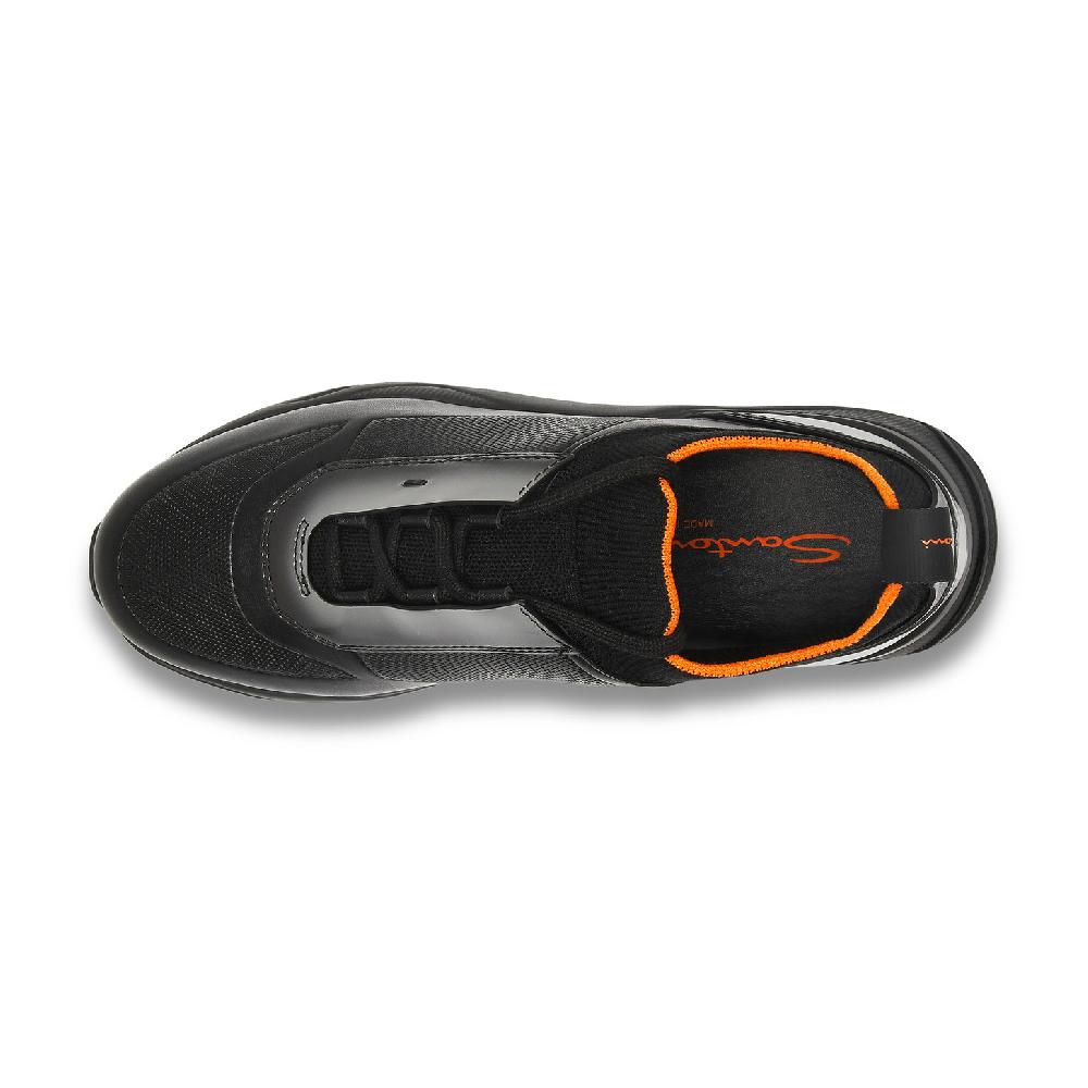 Santoni Sneaker da uomo in pelle nera Convenienza