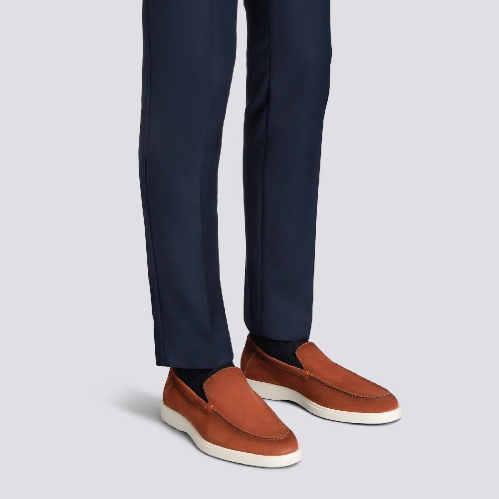 Santoni Mocassino da uomo in suede marrone Online