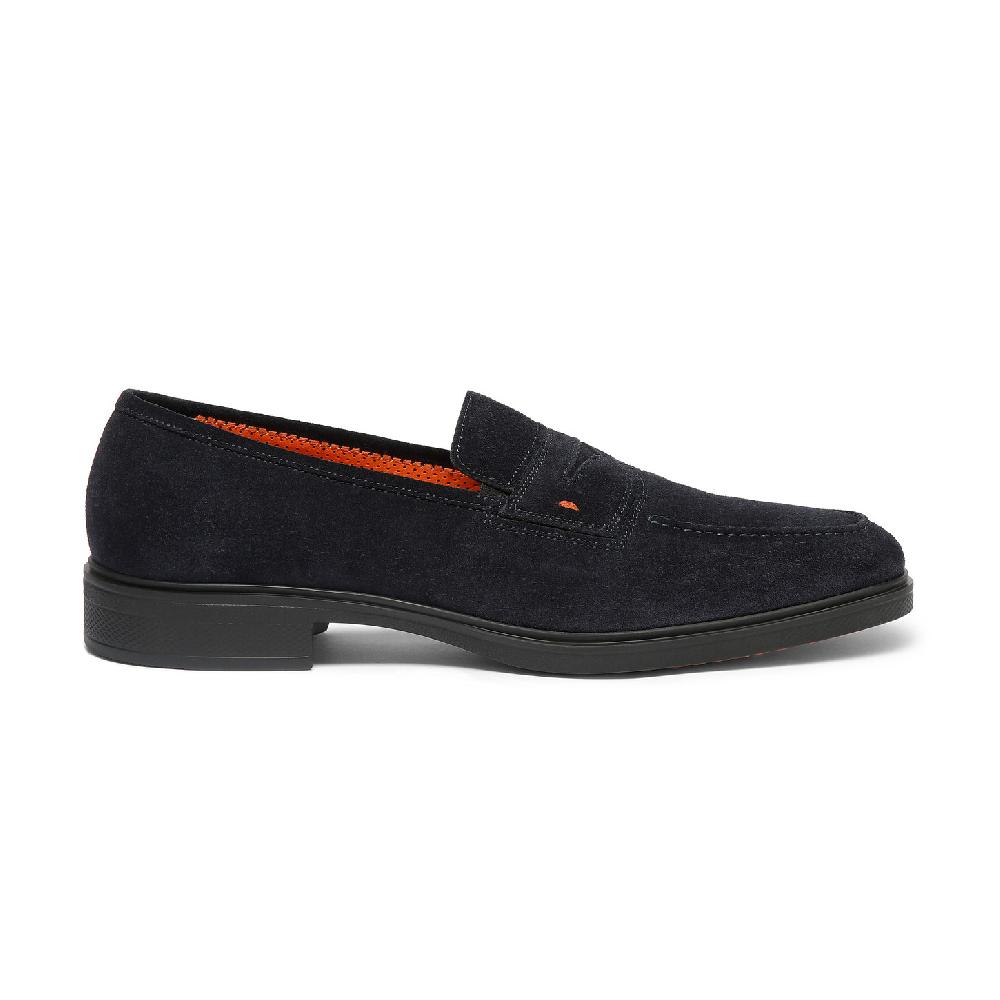 Santoni Mocassino Easy da uomo in suede blu