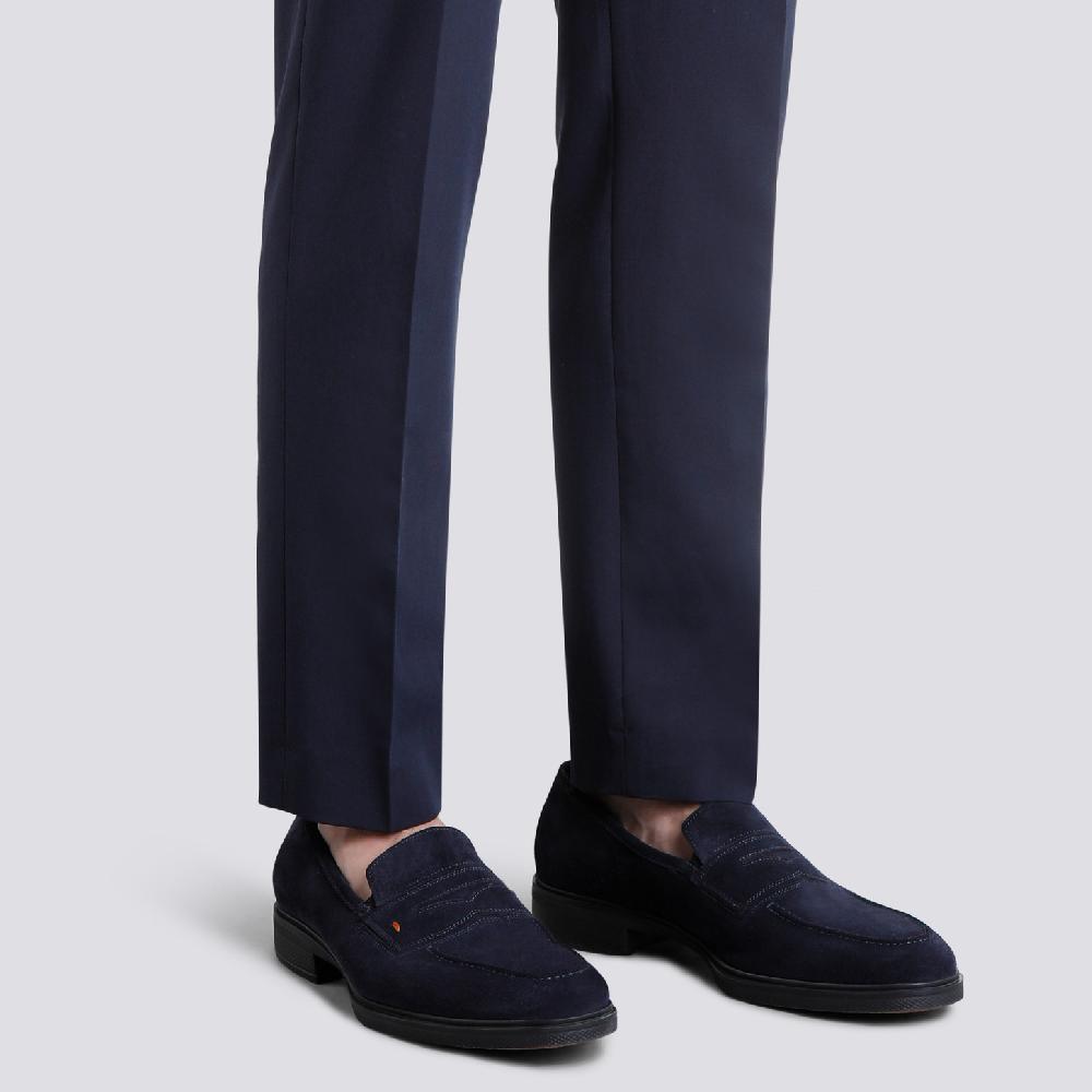 Santoni Mocassino Easy da uomo in suede blu Hotsell