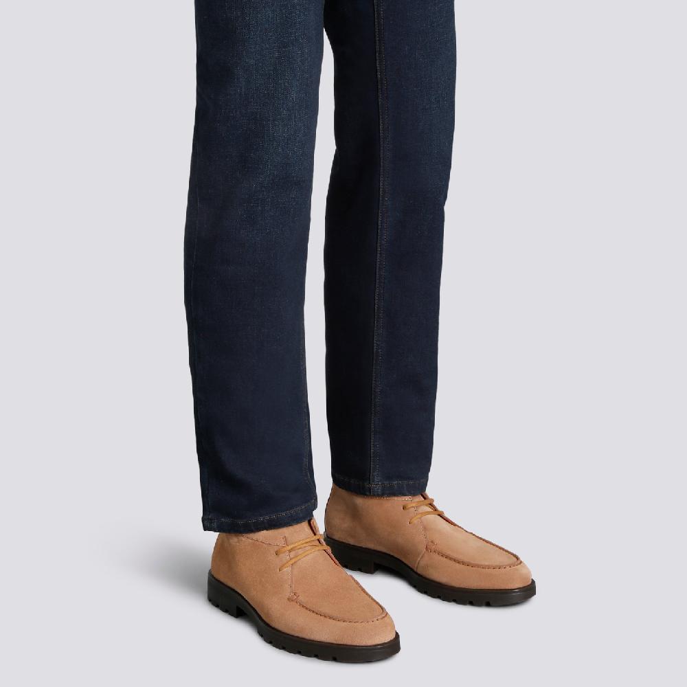 Santoni Stivaletto desert da uomo in suede marrone chiaro 2025