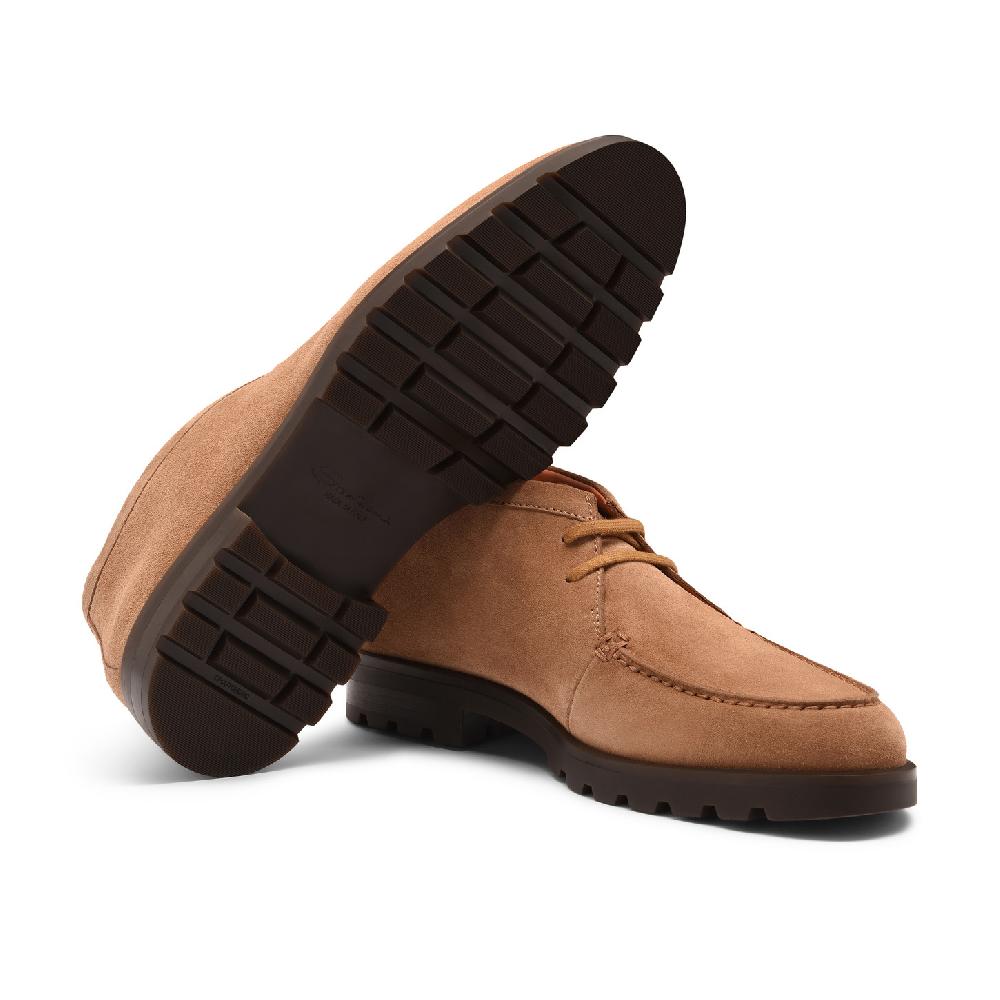 Santoni Stivaletto desert da uomo in suede marrone chiaro 2025