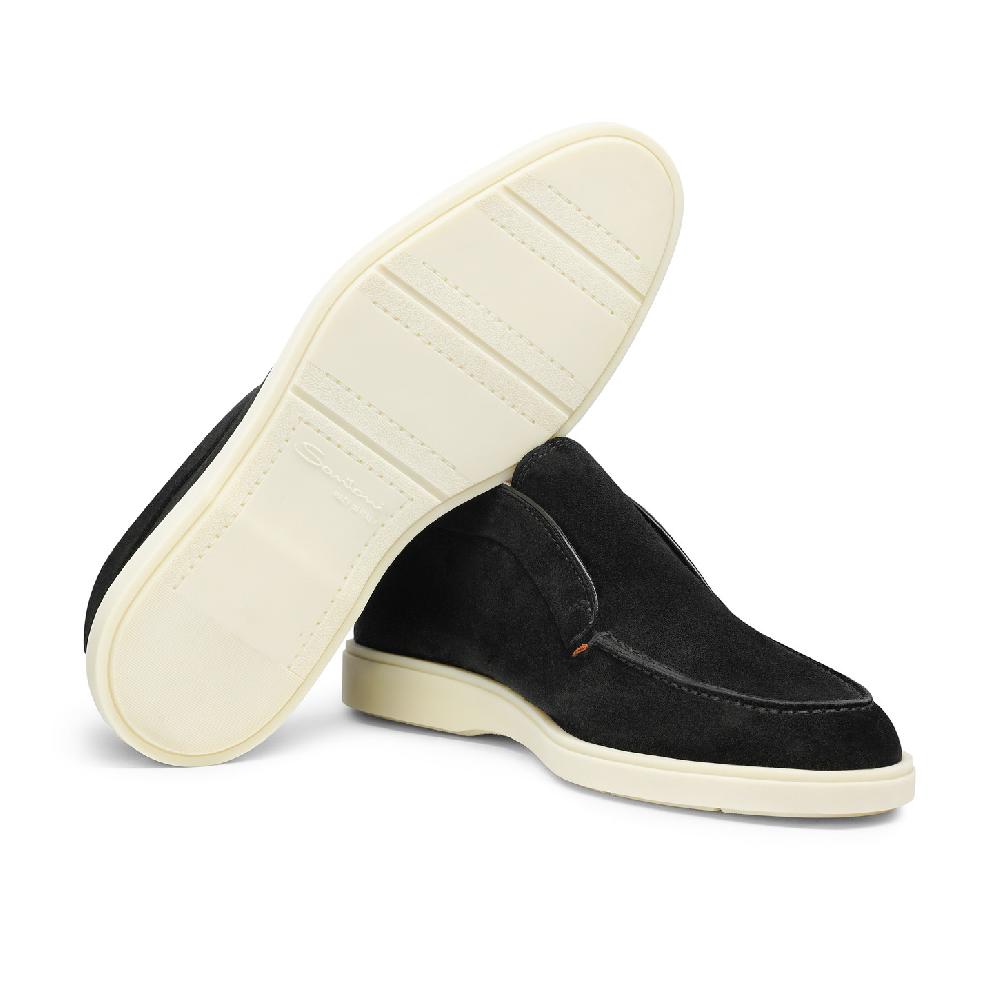 Santoni Stivaletto desert da uomo in suede nero Nuovo
