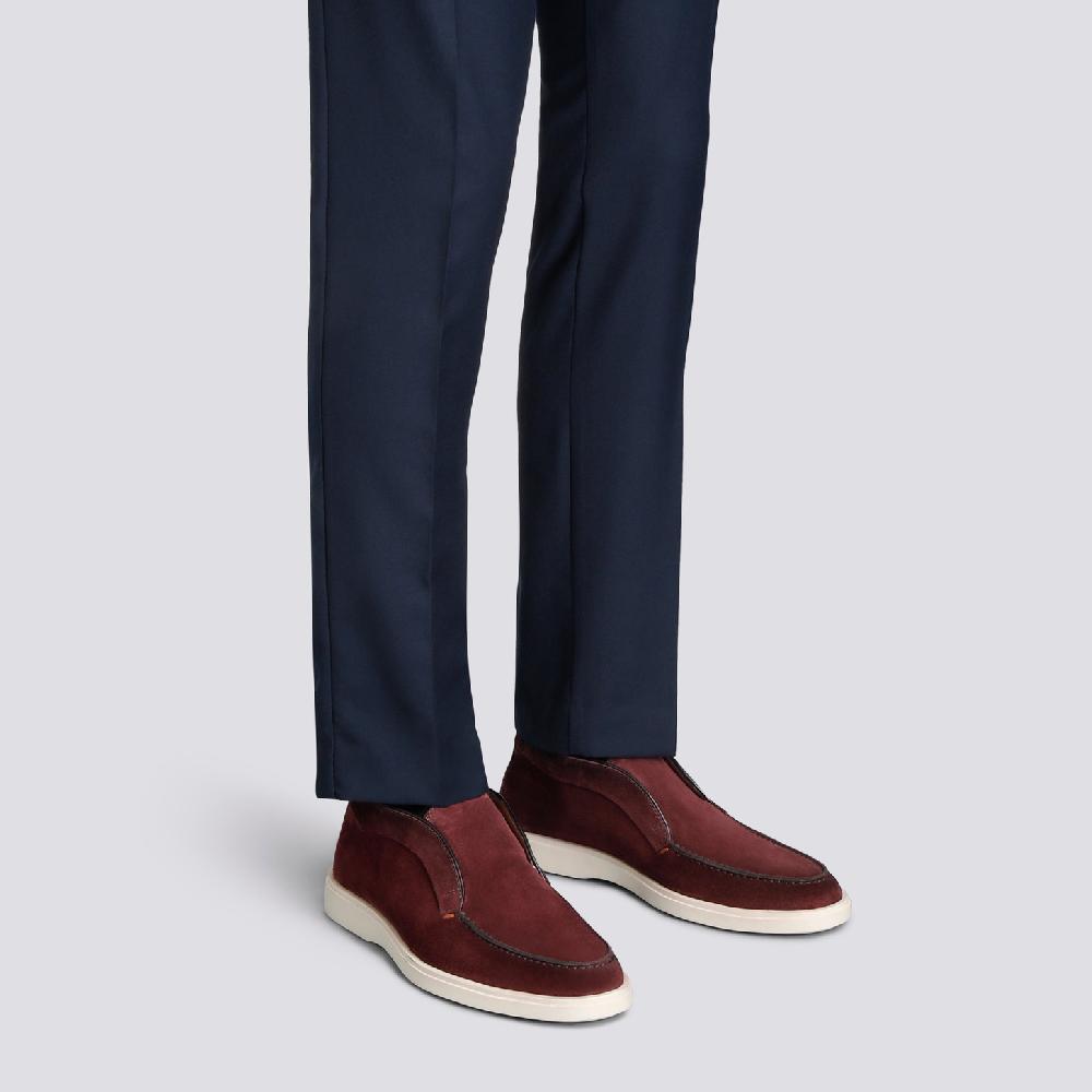 Santoni Stivaletto desert da uomo in suede bordeaux Qualità