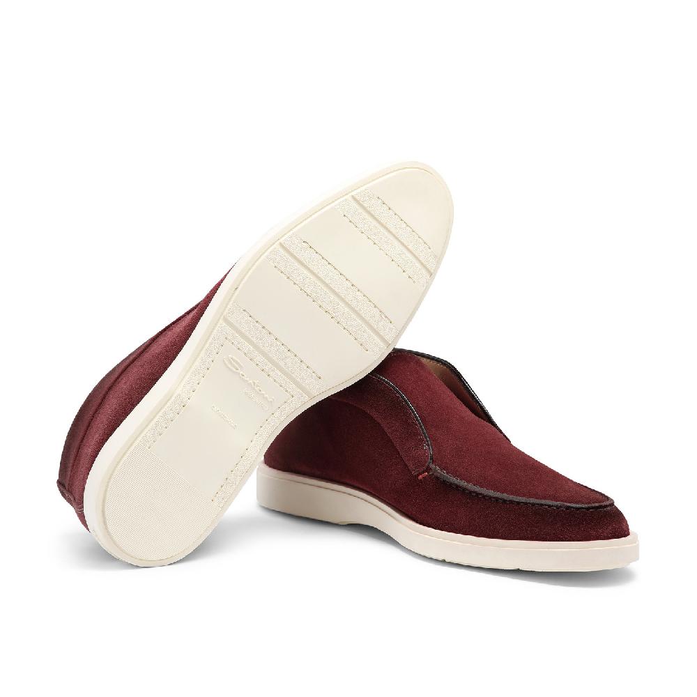 Santoni Stivaletto desert da uomo in suede bordeaux Qualità