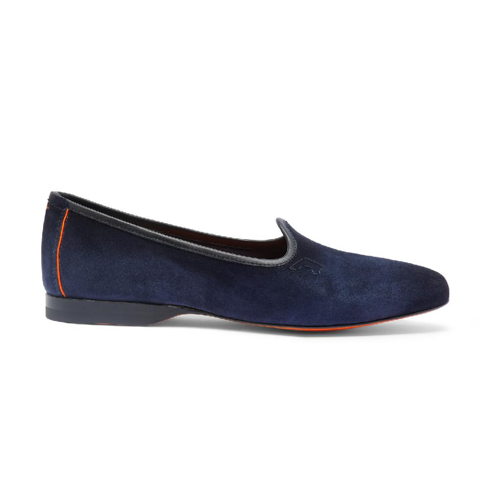 Santoni Mocassino da uomo in suede blu