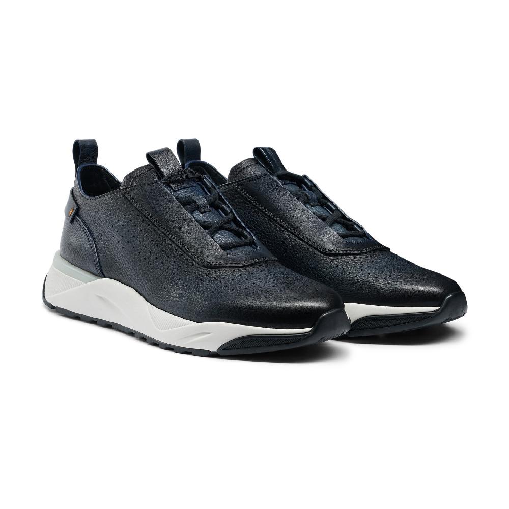 Santoni Sneaker da uomo in pelle blu Spedizione Gratuita