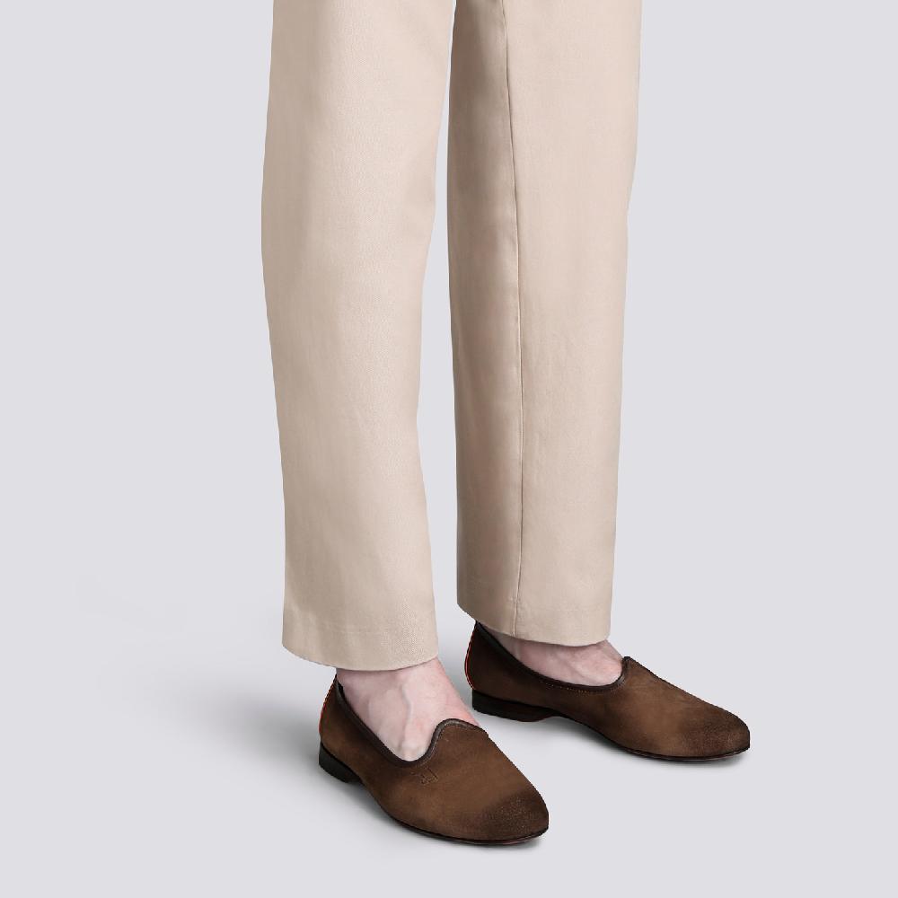Santoni Mocassino da uomo in suede marrone Negozi Online