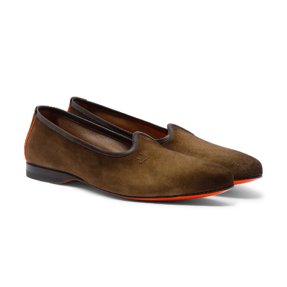 Santoni Mocassino da uomo in suede marrone Negozi Online