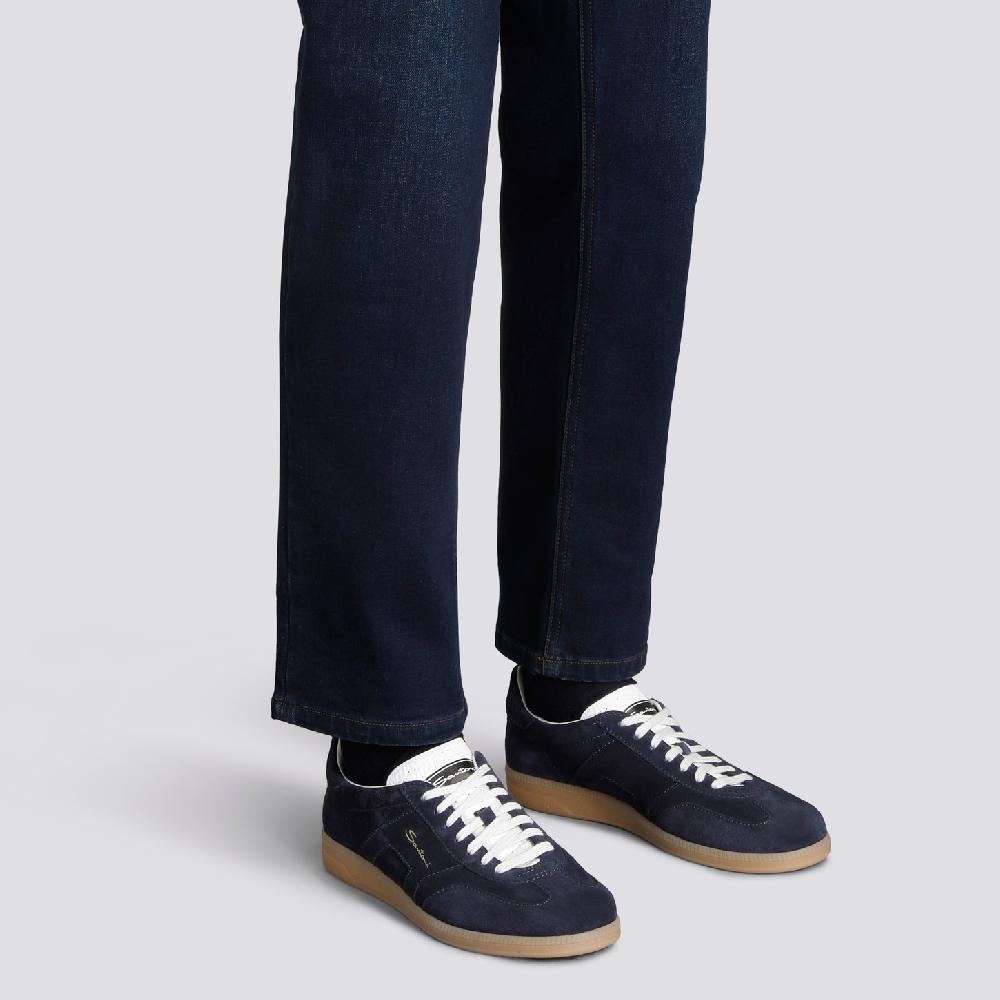 Santoni DBS Oly sneaker da uomo in suede blu Presa