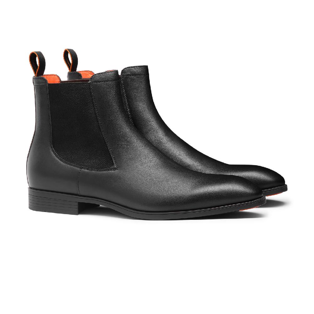 Santoni Stivaletto chelsea da uomo in pelle nera Saldi
