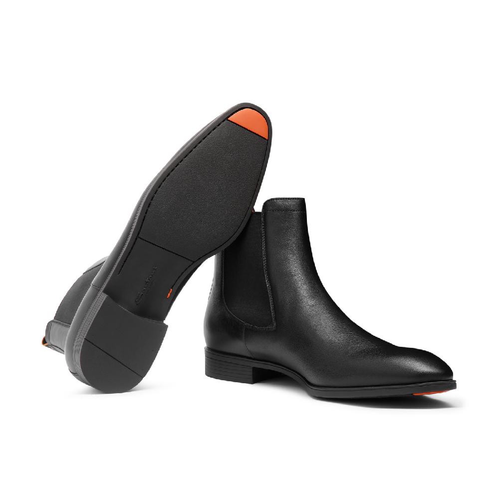 Santoni Stivaletto chelsea da uomo in pelle nera Saldi
