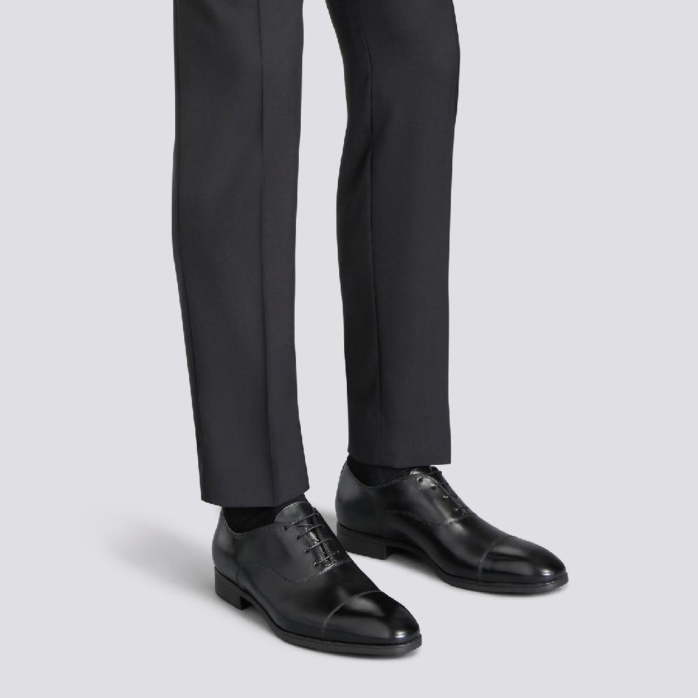 Santoni Stringata oxford da uomo in pelle nera 2025