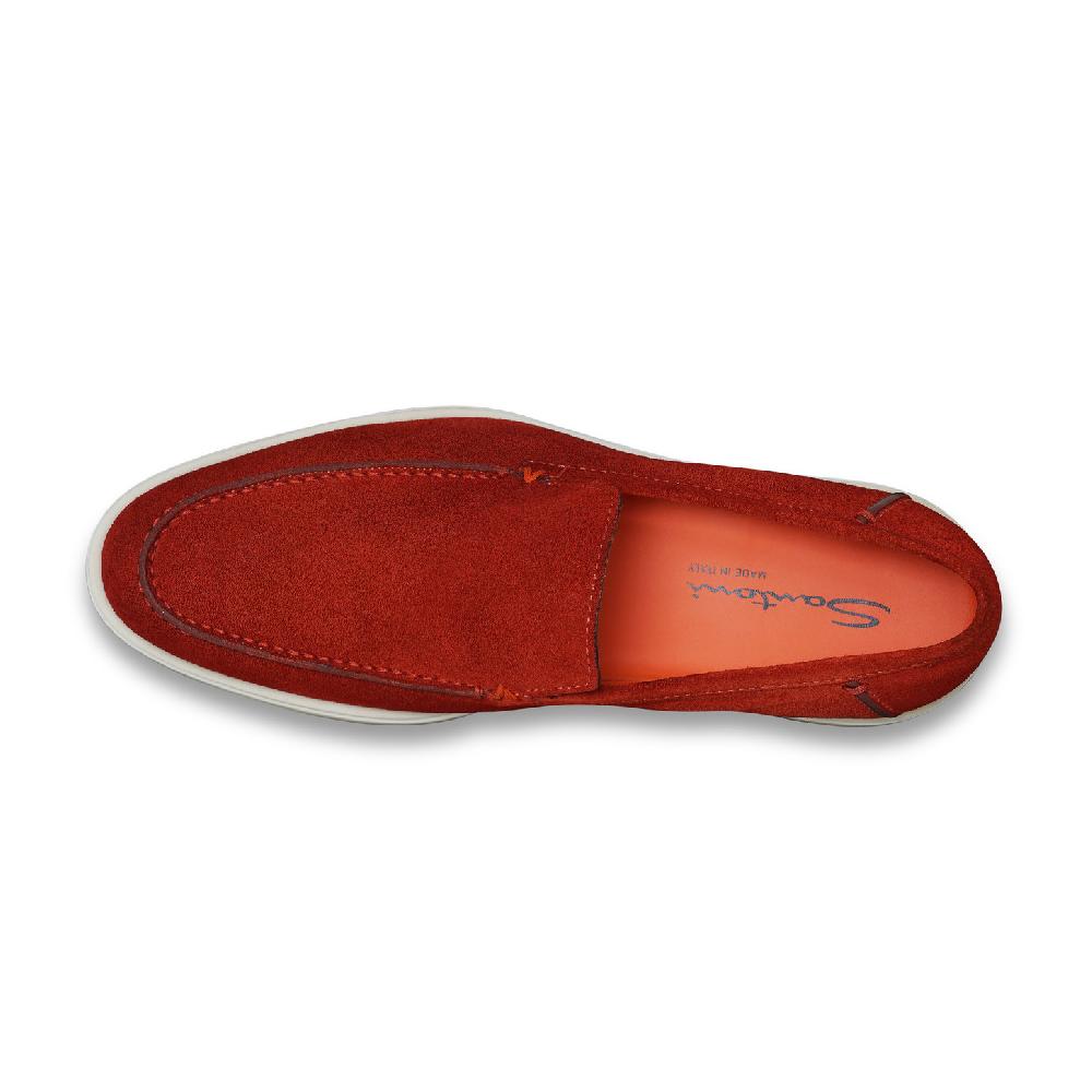 Santoni Mocassino da uomo in suede arancione Consegna Veloce