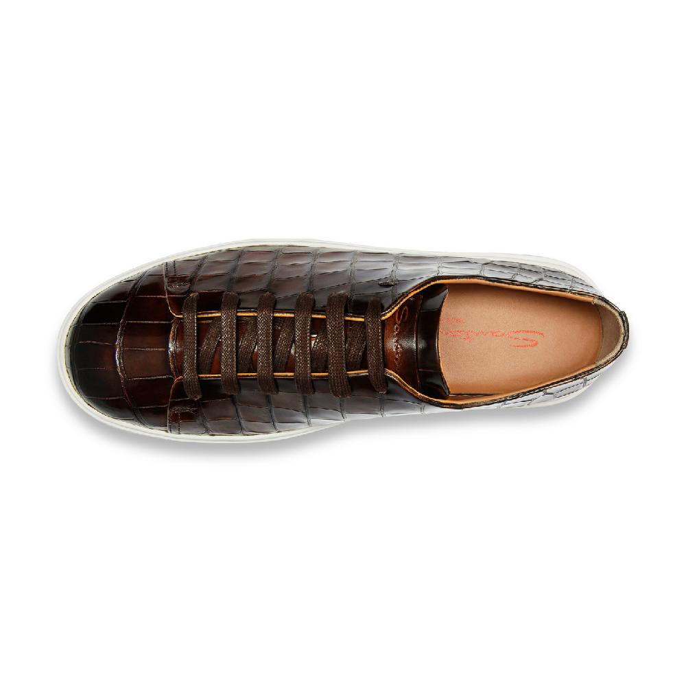 Santoni Sneaker da uomo in alligatore testa di moro Offerta