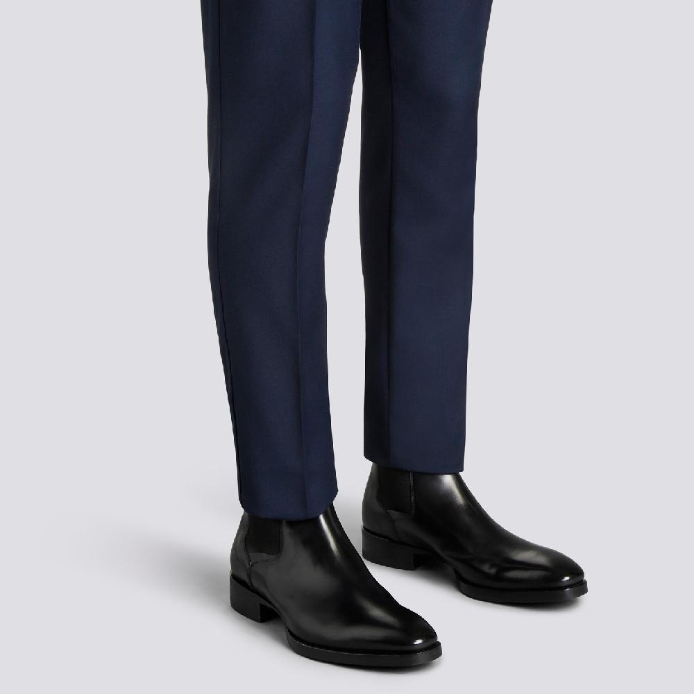 Santoni Stivaletto chelsea da uomo in pelle anticata nera 2025