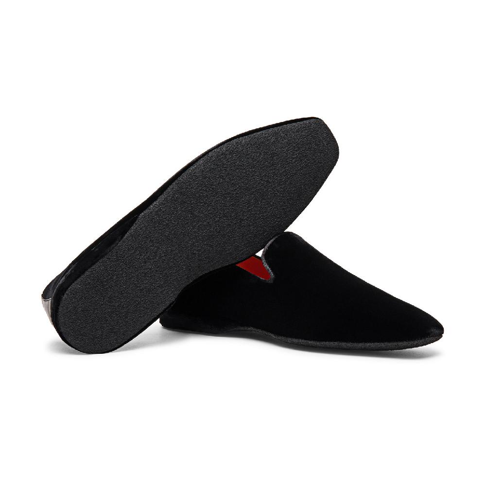 Santoni Pantofola da uomo in velluto nero Italy