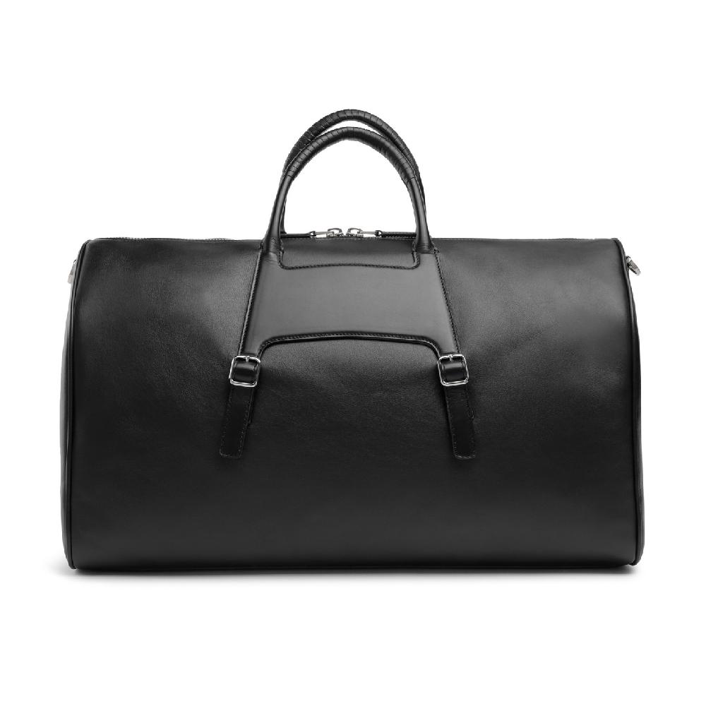 Santoni Borsa da viaggio in pelle nera Soddisfazione Garantita