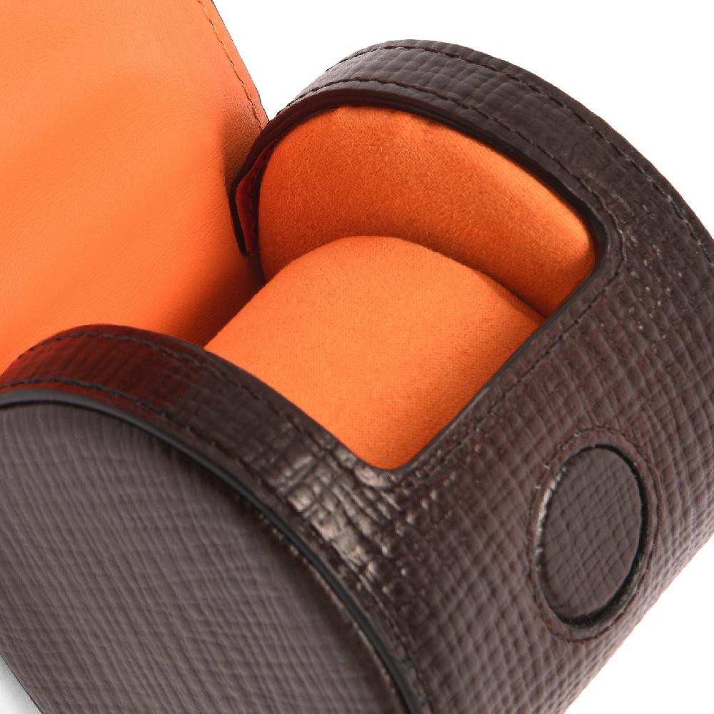 Santoni Custodia portaorologi piccola in pelle stampata marrone Sottocosto