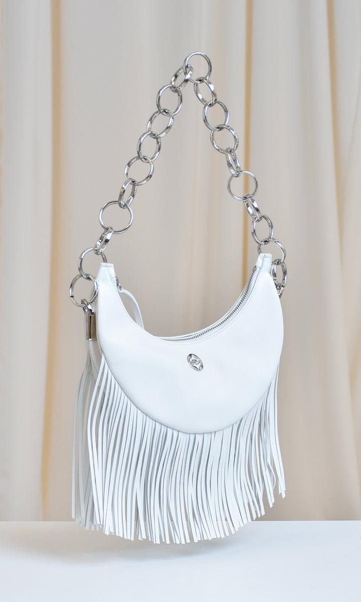 Sara Battaglia Banana Shoulder Bag Fringed Shopping Online