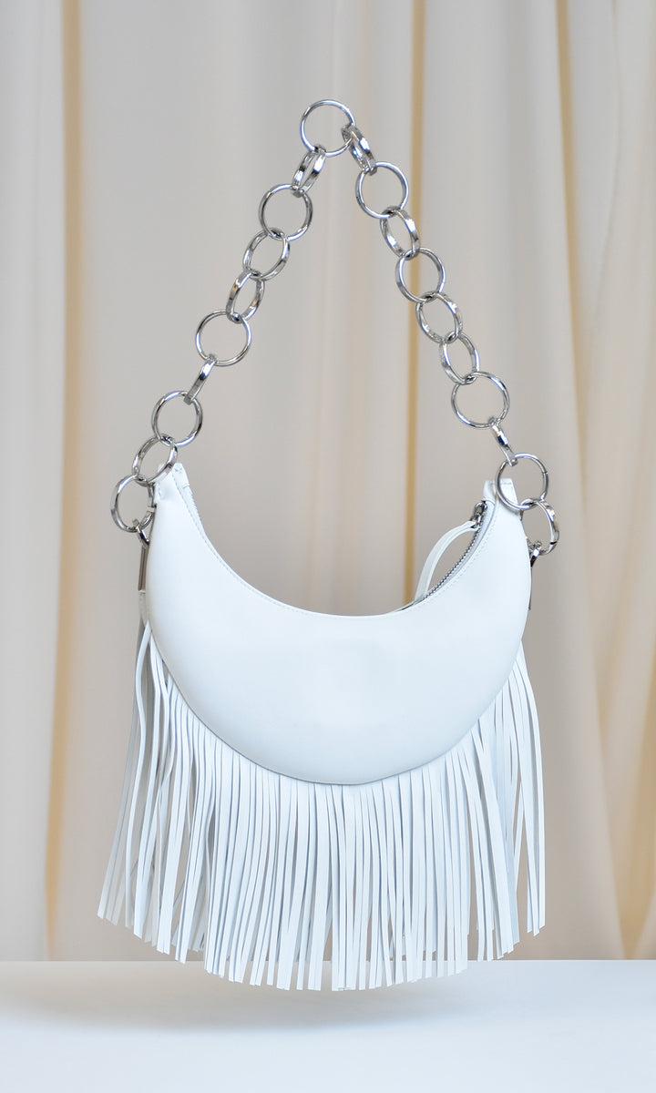 Sara Battaglia Banana Shoulder Bag Fringed Shopping Online