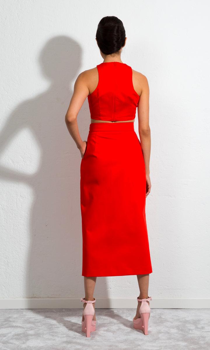 Sara Battaglia Slit Tubino Skirt In Saldo