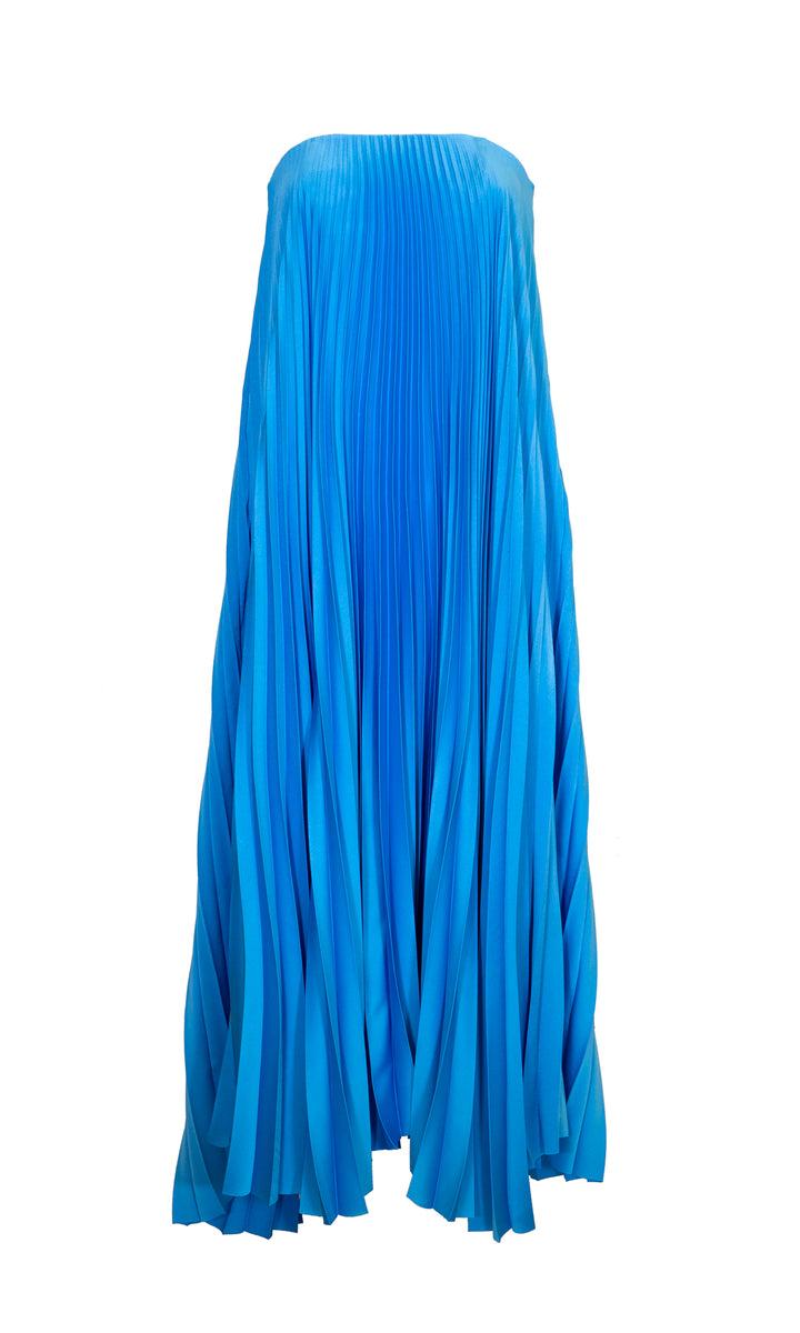 Sara Battaglia Plissé Dress Nuovo